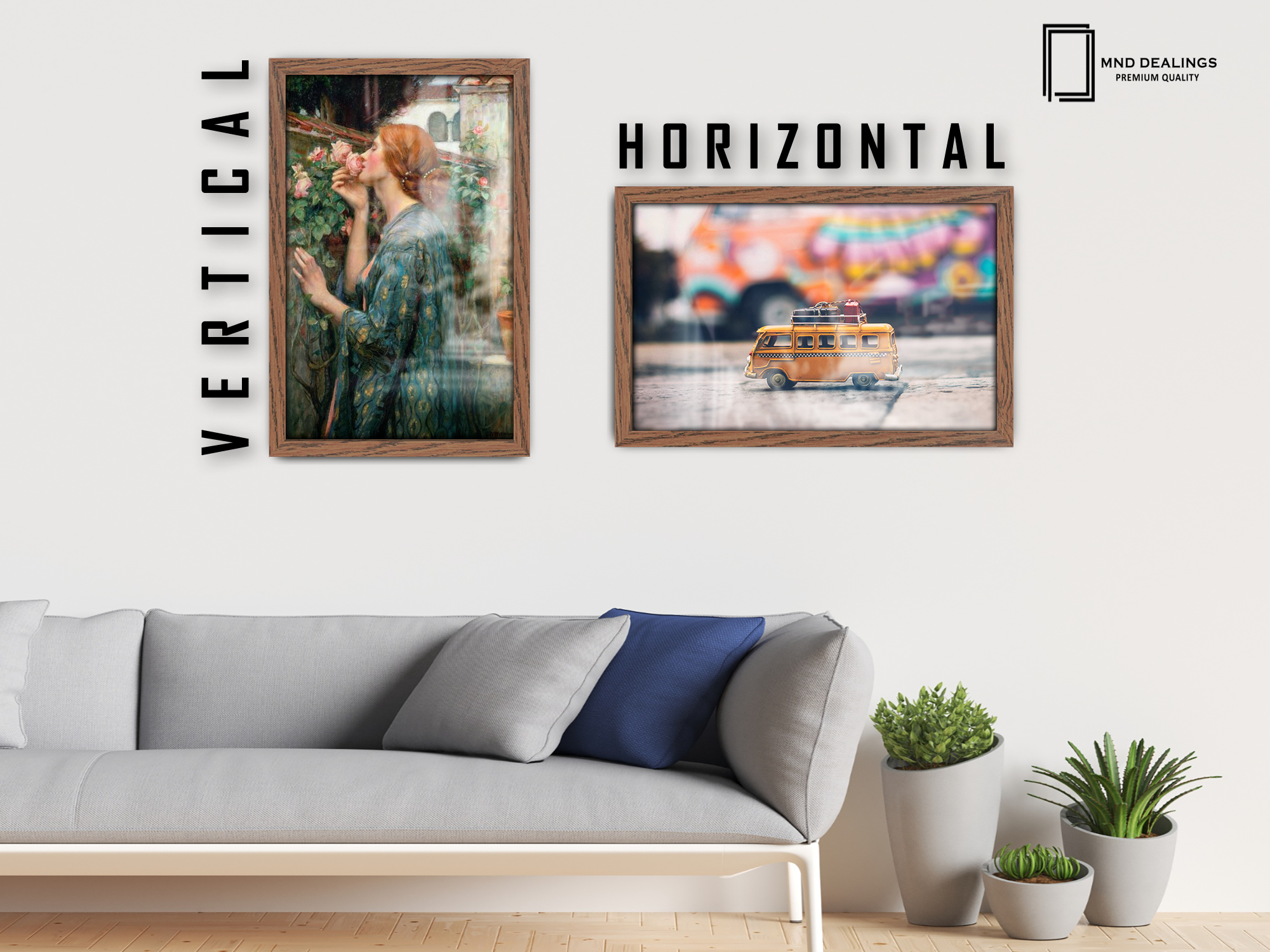 36 x 24 Inch / ( 91.44 x 60.96 CM )  |  Frames - MDF
 -  [ Dark Oak ]