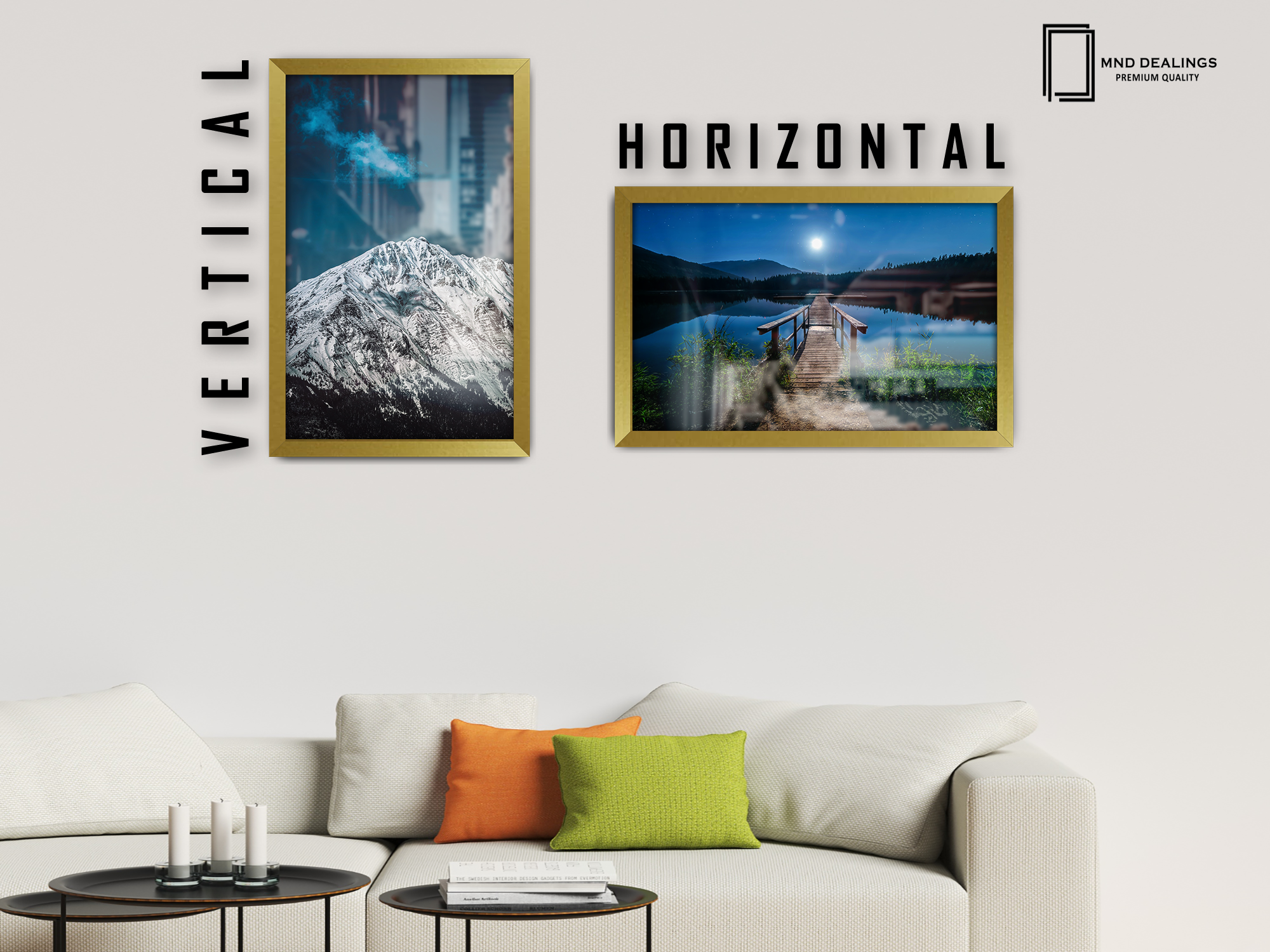 36 x 24 Inch / ( 91.44 x 60.96 CM )  |  Frames - MDF
 -  [ Gold ]