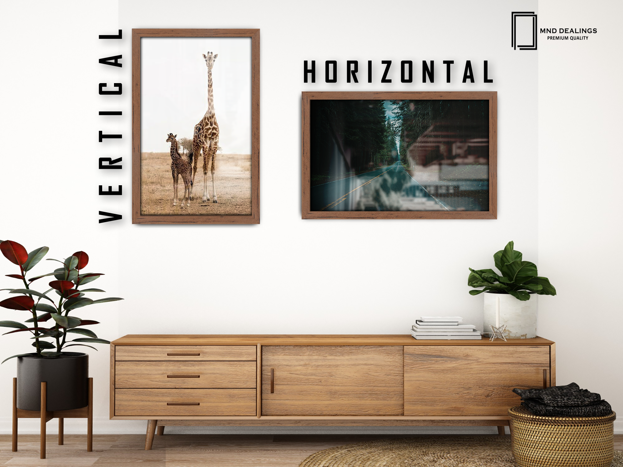 36 x 24 Inch / ( 91.44 x 60.96 CM )  |  Art Frames - MDF
 -  [ Walnut ]