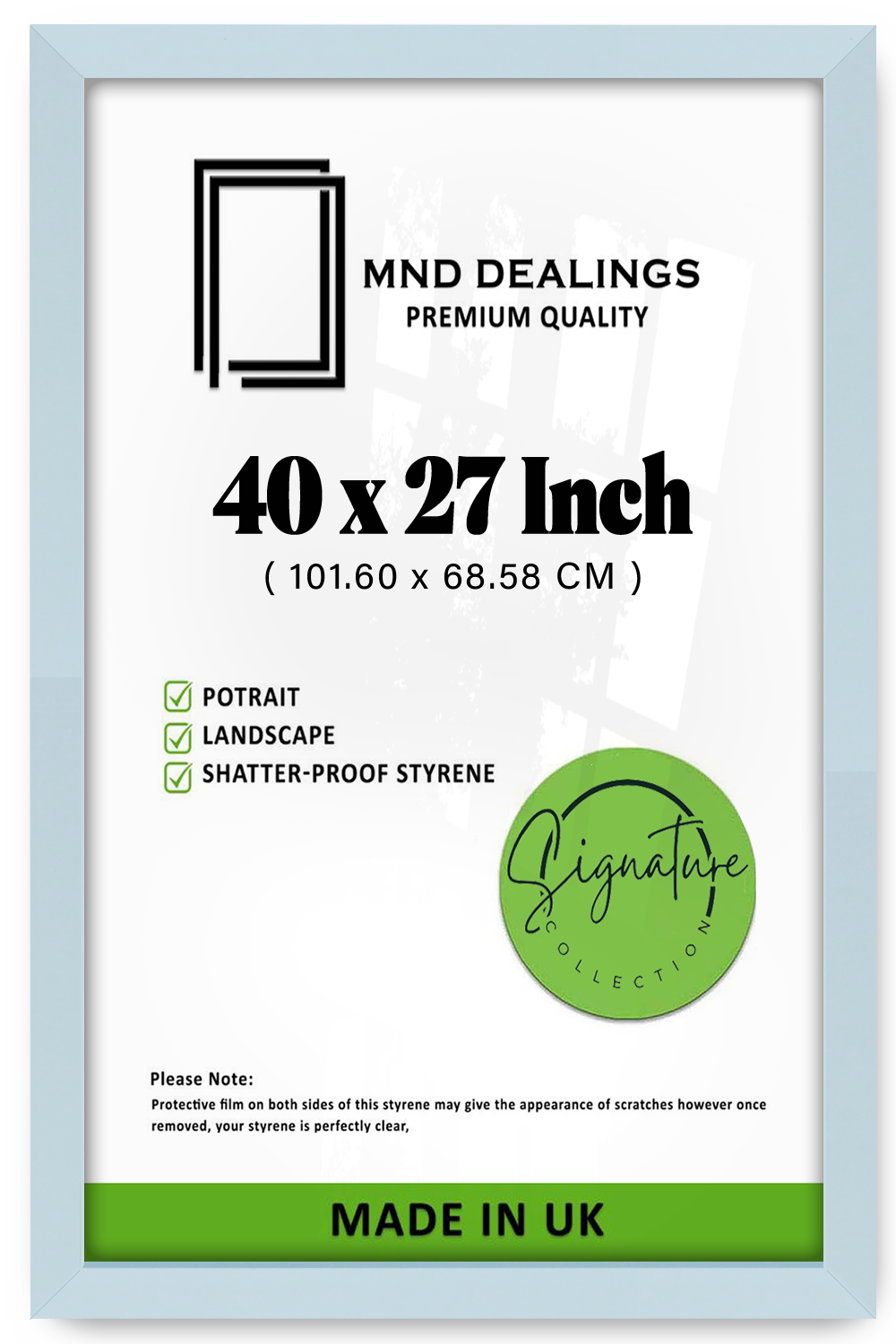 40 x 27 Inch / ( 101.60 x 68.58 CM )  |  Poster Frames - MDF
 -  [ Light Grey ]