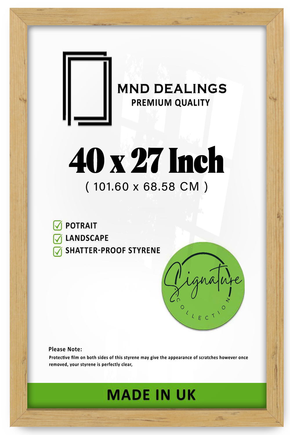 40 x 27 Inch / ( 101.60 x 68.58 CM )  |  Display Frame - MDF
 -  [ Pine ]