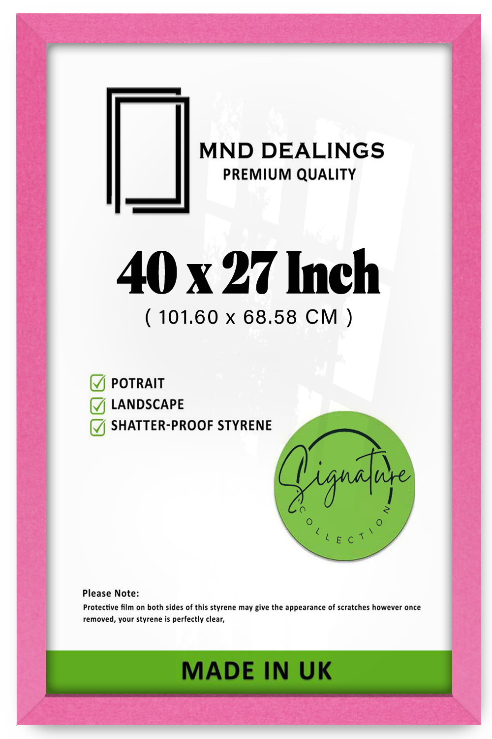 40 x 27 Inch / ( 101.60 x 68.58 CM ) Photo Frames - MDF#color_pink