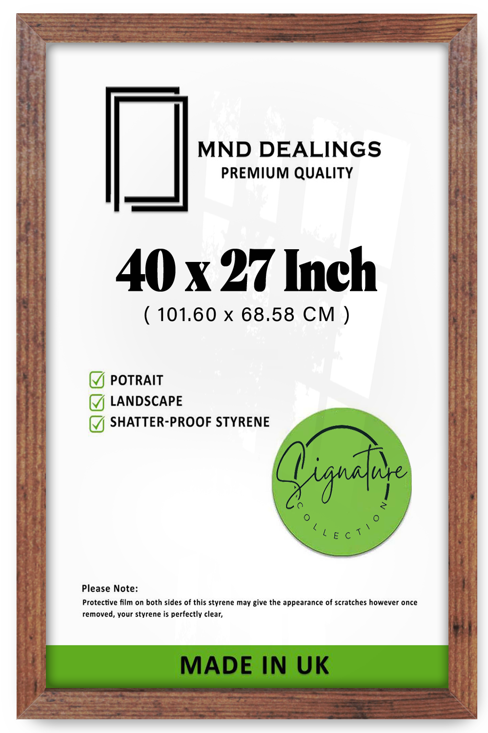 40 x 27 Inch / ( 101.60 x 68.58 CM )  |  Poster Frames - MDF
 -  [ Rustic ]