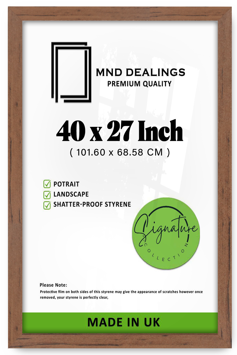 40 x 27 Inch / ( 101.60 x 68.58 CM )  |  Picture Frames - MDF
 -  [ Walnut ]