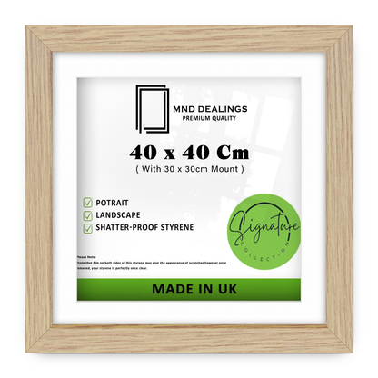( 40 x 40 Cm ) / 16 x 16 Inch with 30 x 30 Cm White Mount Poster Frames - MDF