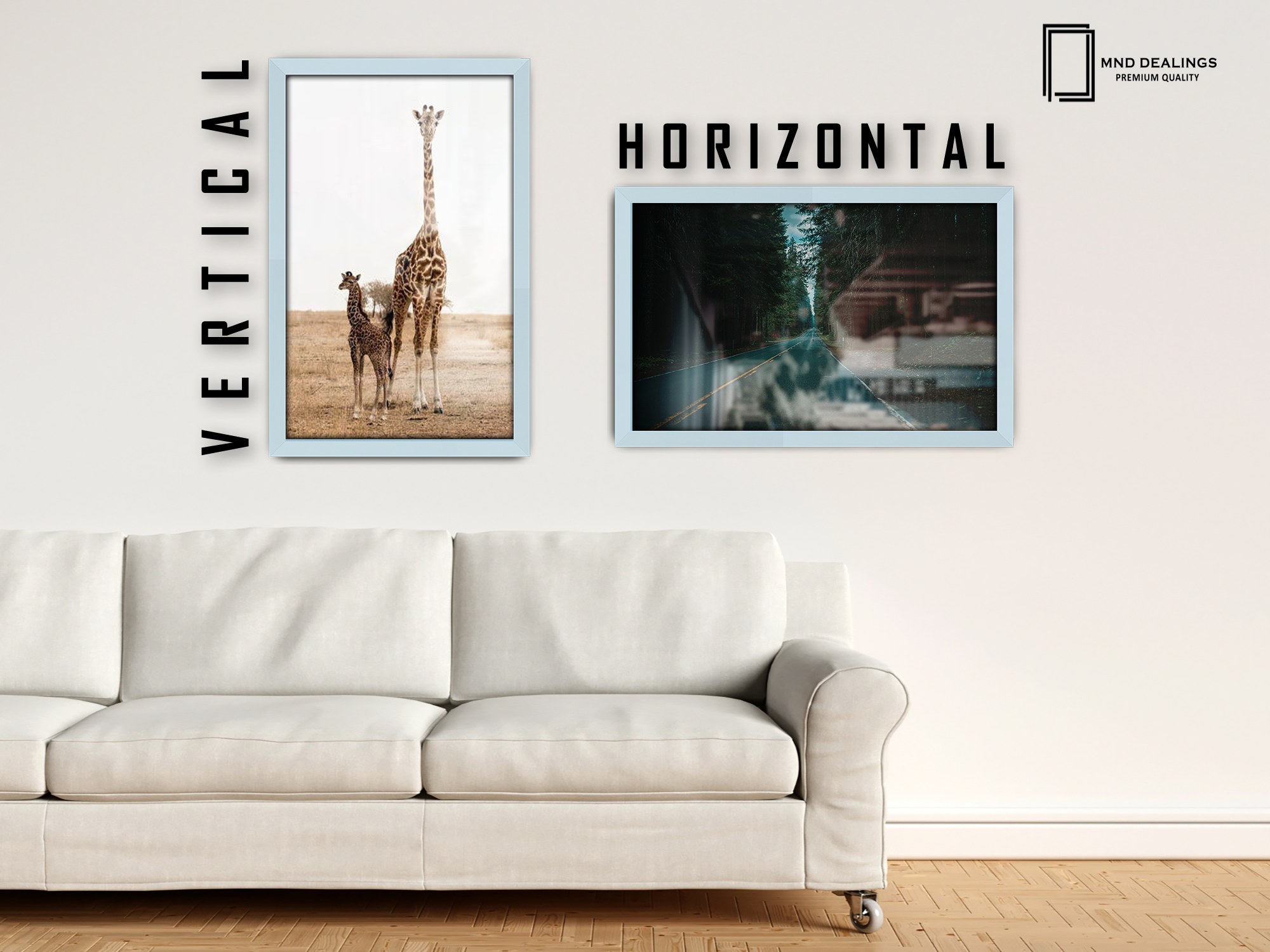 ( 40 x 50 CM ) / 16 x 20 Inch  |  Frames - MDF
 -  [ Light Grey ]