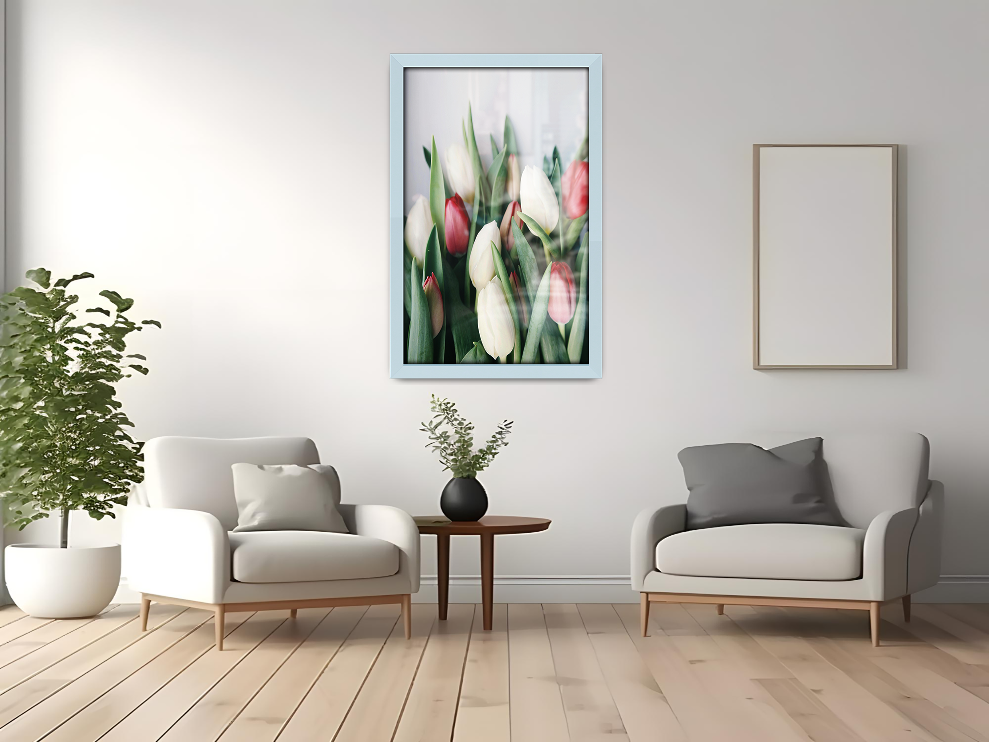 ( 40 x 50 CM ) / 16 x 20 Inch  |  Frames - MDF
 -  [ Light Grey ]