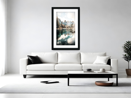 ( 40 x 50 cm ) / 16 x 20 Inch with 40 x 30 cm White Mount Display Frame - MDF