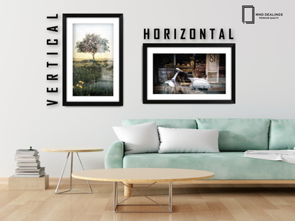 ( 40 x 60 cm ) / 24 x 16 Inch with 50 x 30 cm White Mount Frames - MDF