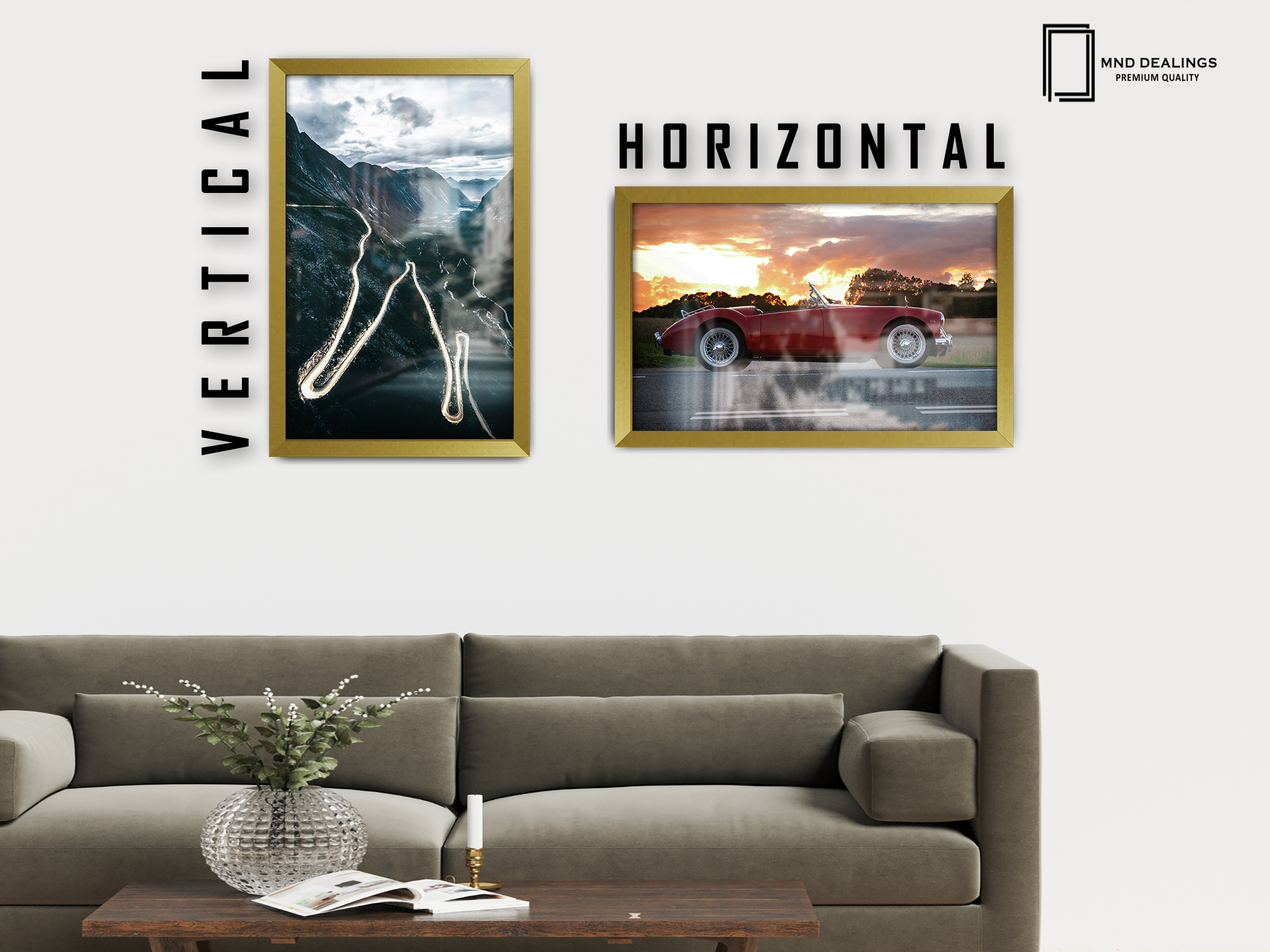 ( 45 x 55 CM ) / 18 x 22 Inch  |  Frames - MDF
 -  [ Gold ]