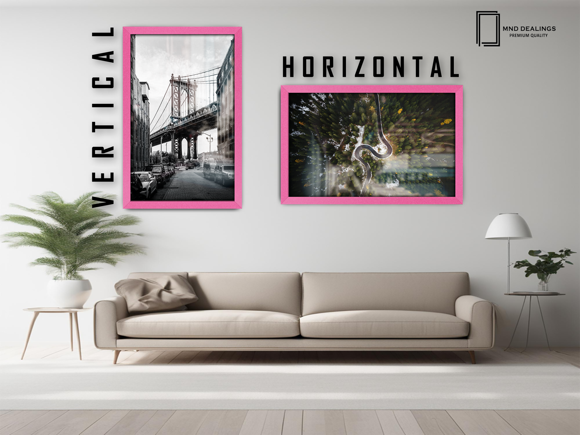 ( 45 x 55 CM ) / 18 x 22 Inch  |  Frames - MDF
 -  [ Pink ]