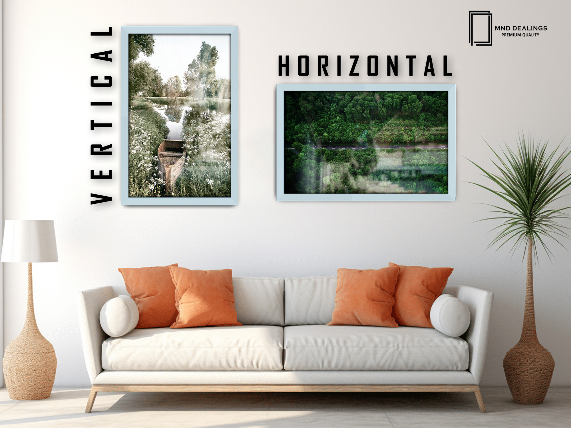 ( 45 x 60 CM ) / 24 x 18 Inch  |  Frames - MDF
 -  [ Light Grey ]