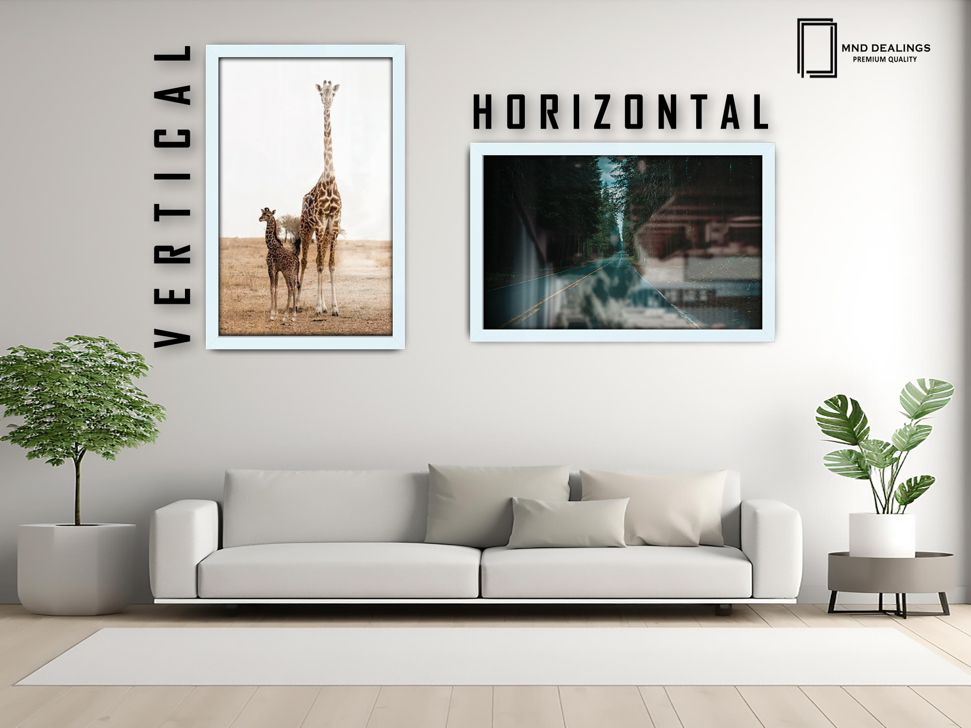 ( 45 x 60 CM ) / 24 x 18 Inch  |  Art Frames - MDF
 -  [ White ]