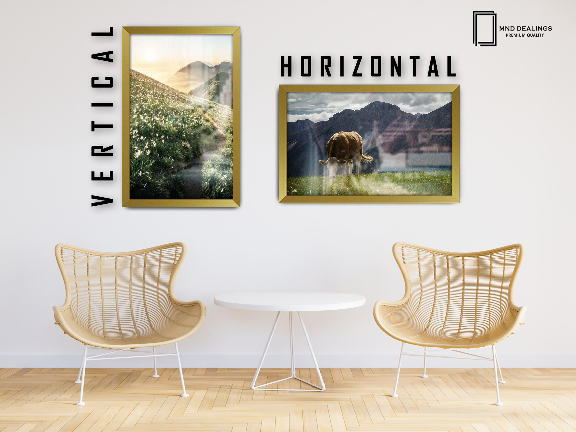 ( 45 x 70 CM ) / 28 x 18 Inch  |  Art Frames - MDF
 -  [ Gold ]