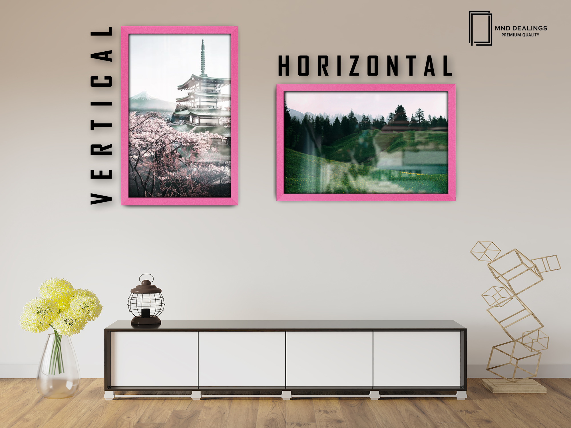 ( 45 x 70 CM ) / 28 x 18 Inch  |  Display Frame - MDF
 -  [ Pink ]