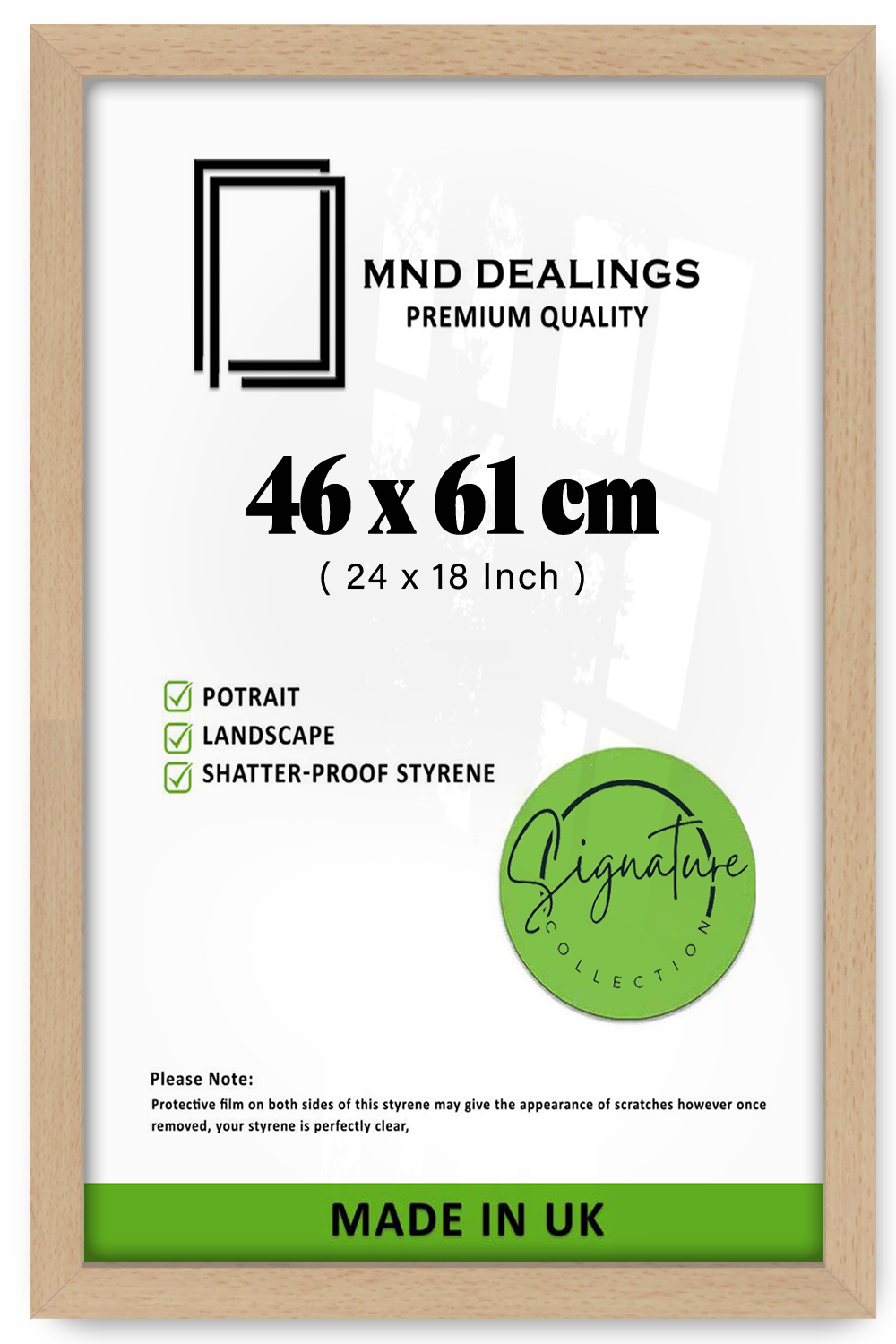 ( 46 x 61 CM ) / 24 x 18 Inch Frames - MDF#color_beech