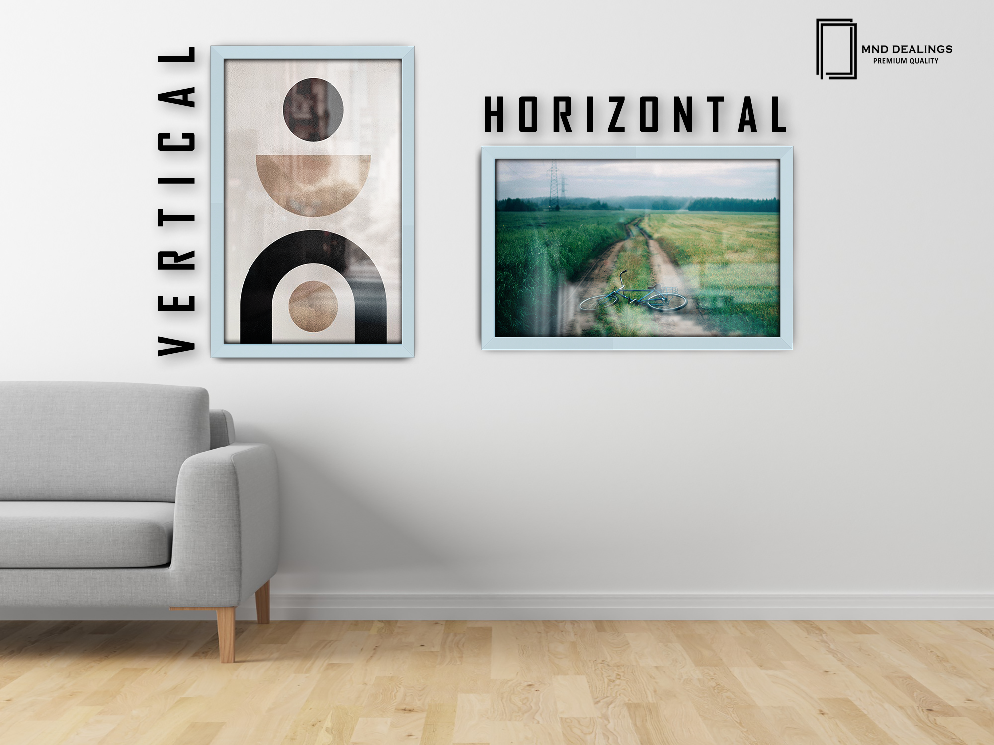 ( 46 x 61 CM ) / 24 x 18 Inch  |  Frames - MDF
 -  [ Light Grey ]
