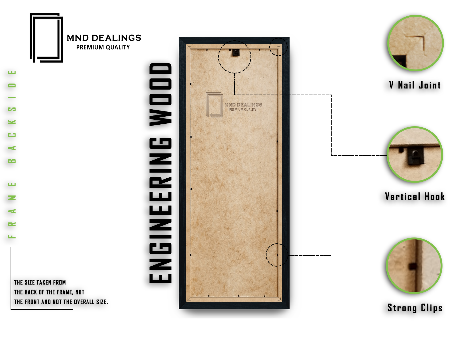 ( 50 x 100 CM ) / 40 x 20 Inch | Frames - MDF
 -  [ Black ]