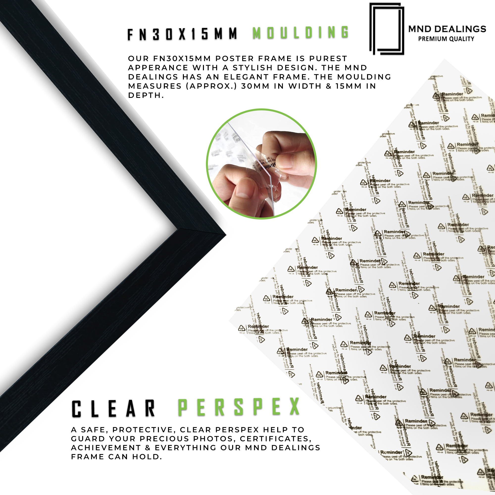 ( 50 x 100 CM ) / 40 x 20 Inch | Frames - MDF
 -  [ Black ]
