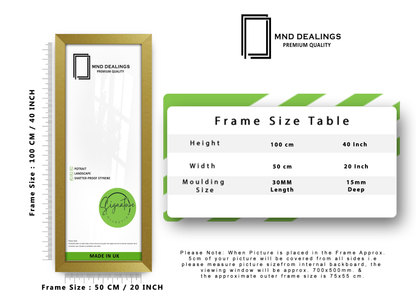 ( 50 x 100 CM ) / 40 x 20 Inch | Frames - MDF
 -  [ Gold ]