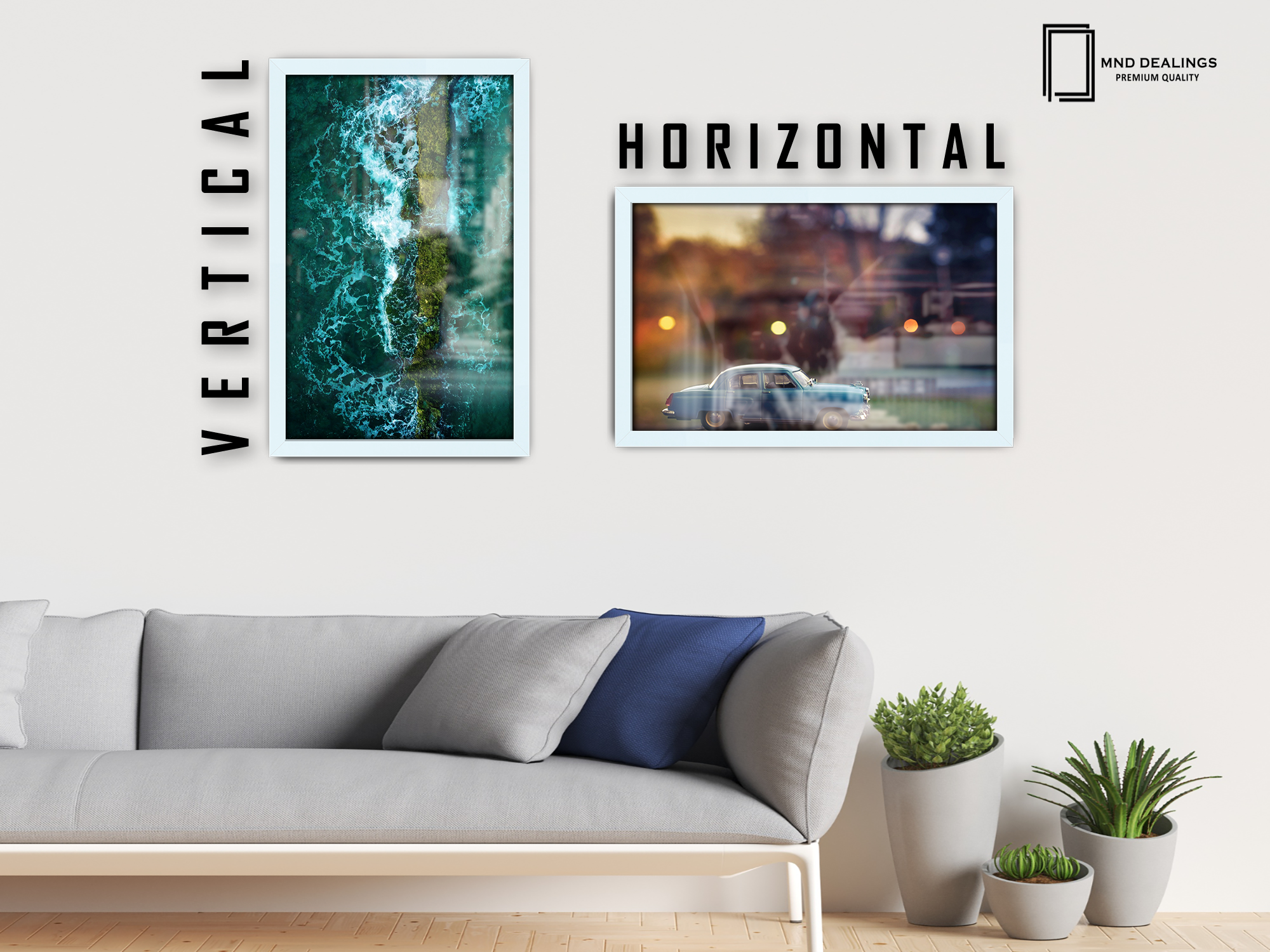 ( 50 x 70 CM ) / 28 x 20 Inch  |  Frames - MDF
 -  [ White ]