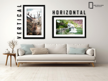 ( 50 x 70 cm ) / 28 x 20 Inch with 60 x 40 cm White Mount Frames - MDF