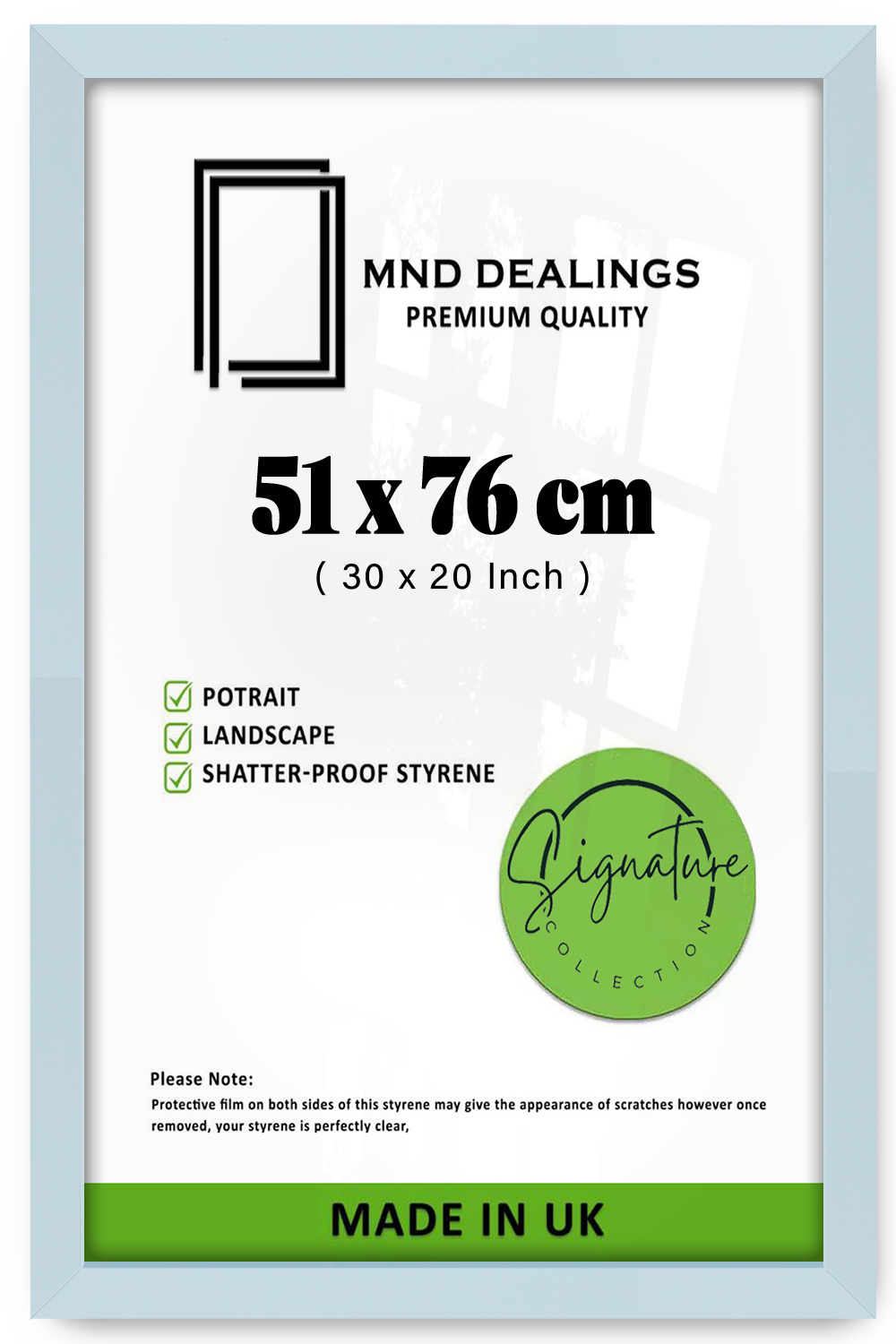 ( 51 x 76 CM ) / 30 x 20 Inch  |  Poster Frames - MDF
 -  [ Light Grey ]
