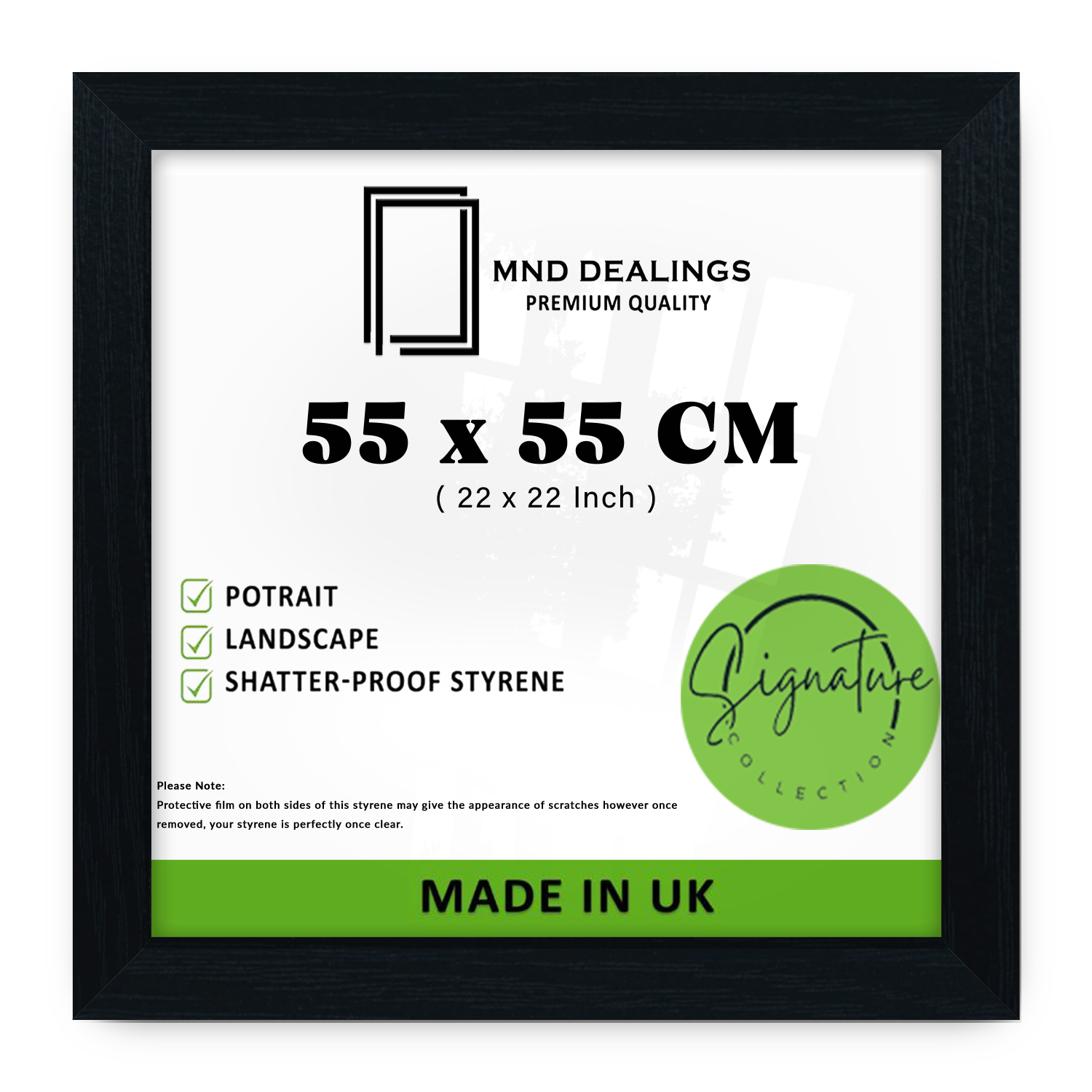 ( 55 x 55 CM ) / 22 x 22 Inch  |  Certificate Frames - MDF
 -  [ Black ]