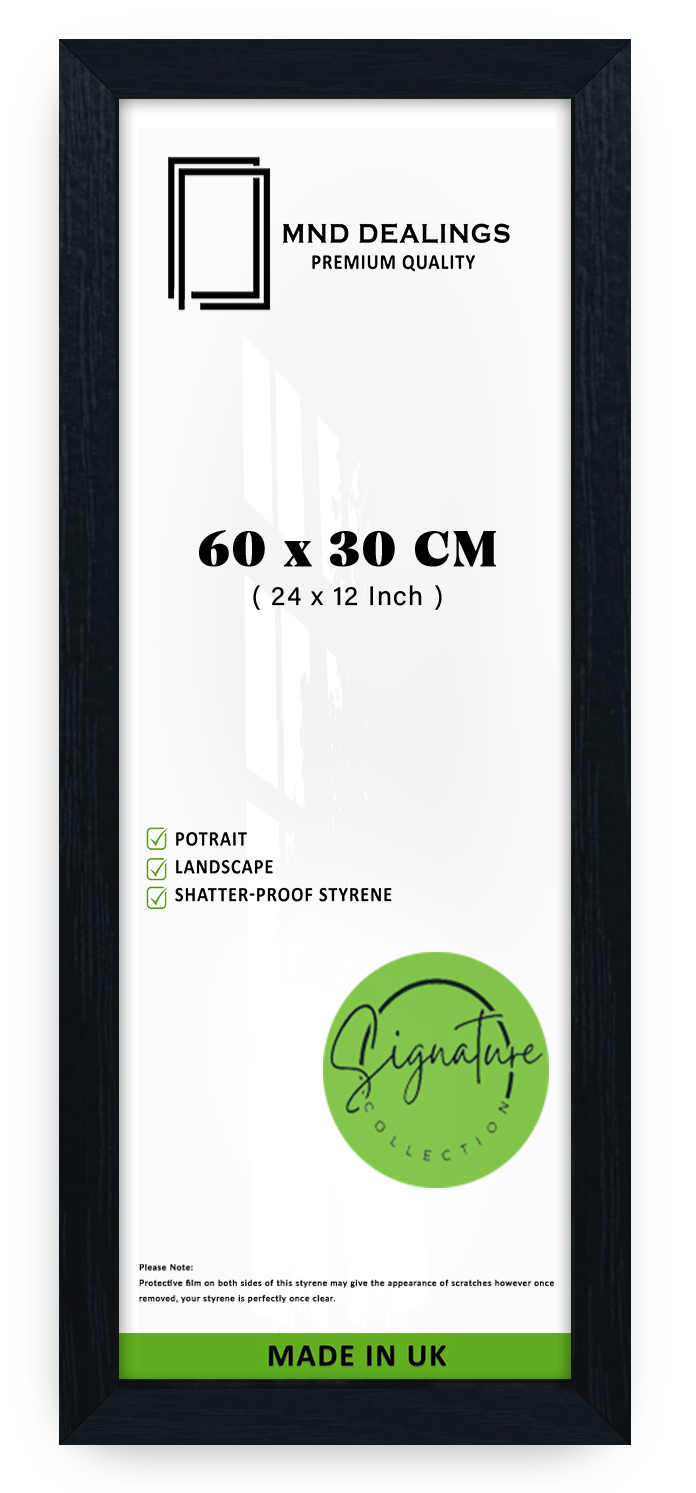 ( 60 x 30 CM ) / 24 x 12 Inch | Frames - MDF
 -  [ Black ]