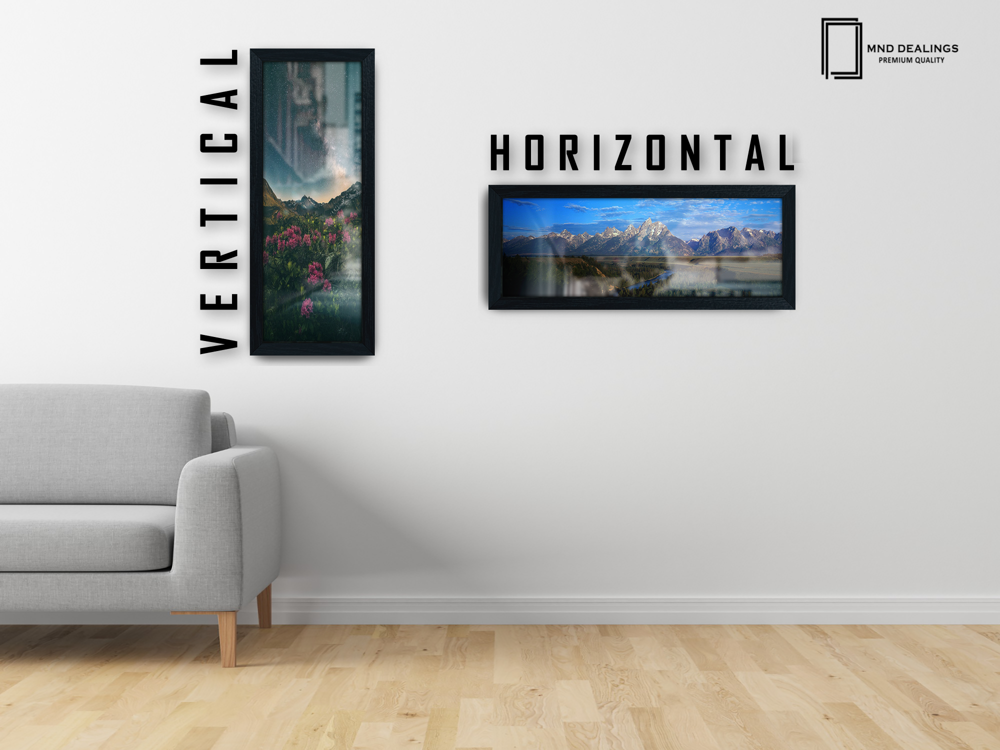 ( 60 x 30 CM ) / 24 x 12 Inch | Frames - MDF
 -  [ Black ]