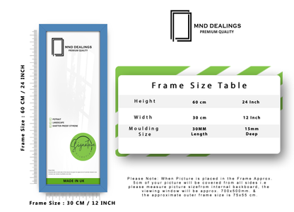 ( 60 x 30 CM ) / 24 x 12 Inch | Display Frame - MDF
 -  [ Blue ]