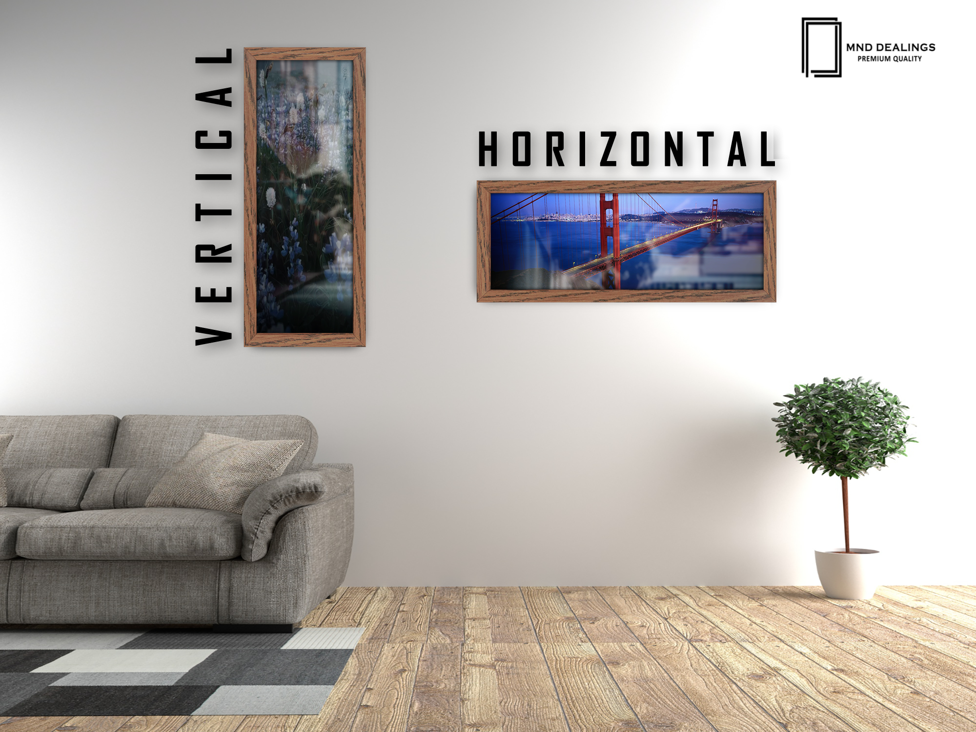 ( 60 x 30 CM ) / 24 x 12 Inch | Photo Frames - MDF
 -  [ Dark Oak ]