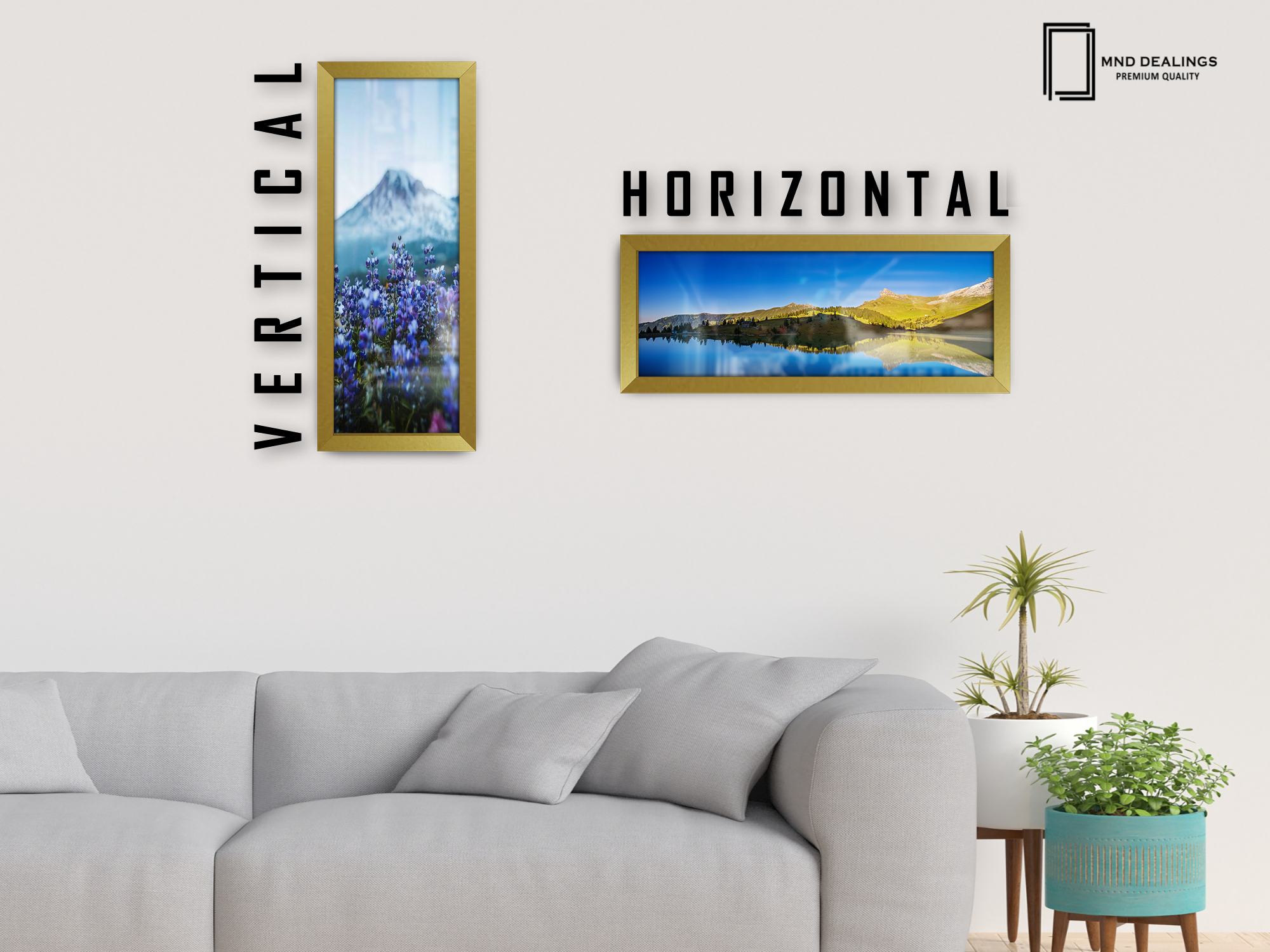 ( 60 x 30 CM ) / 24 x 12 Inch | Frames - MDF
 -  [ Gold ]