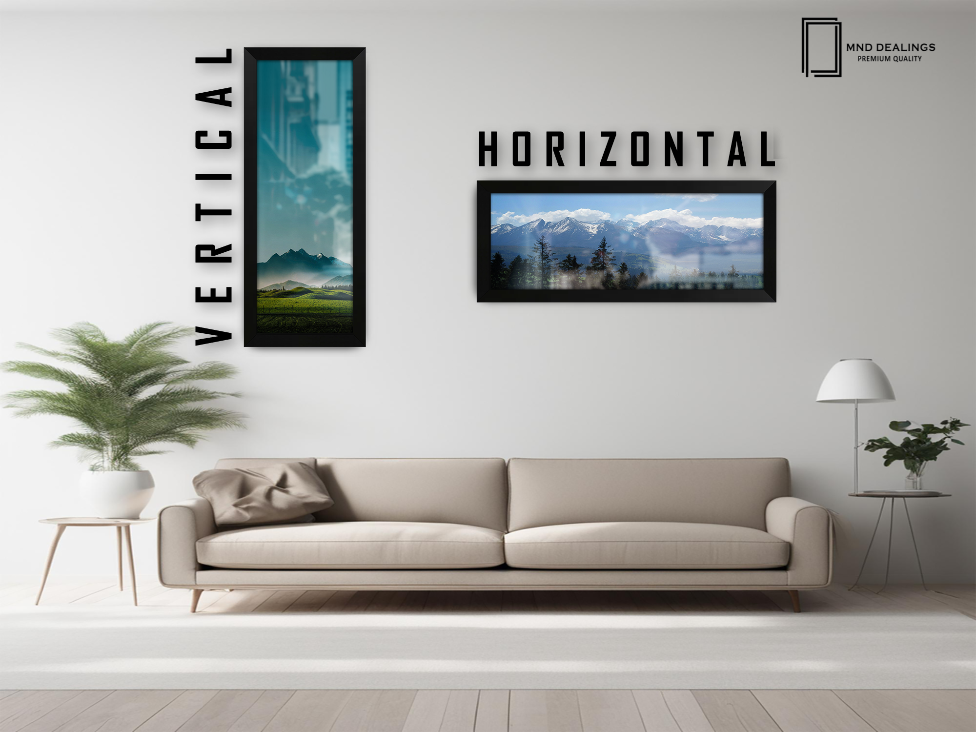 ( 60 x 30 CM ) / 24 x 12 Inch | Frames - MDF
 -  [ Matt Black ]