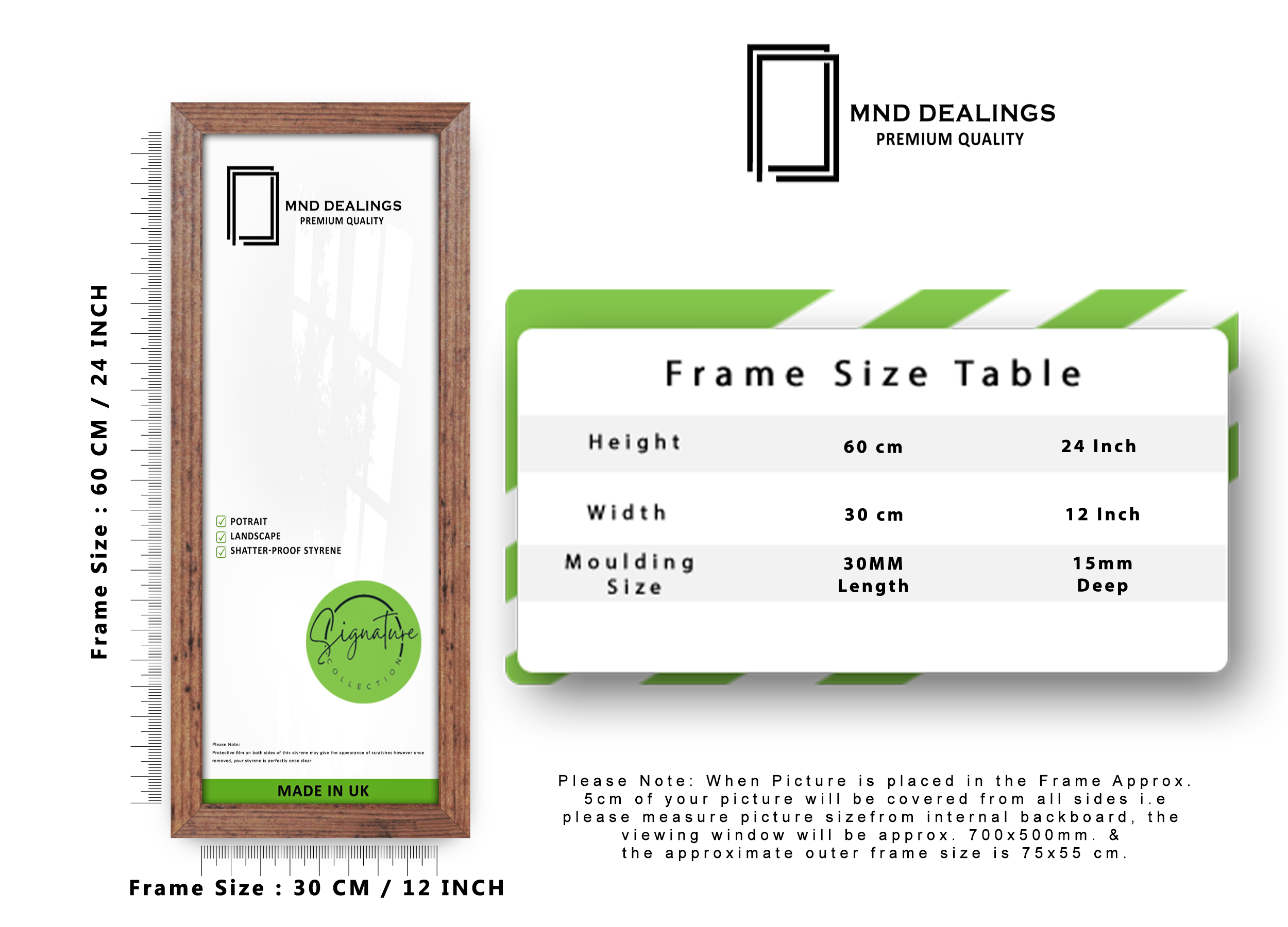 ( 60 x 30 CM ) / 24 x 12 Inch | Certificate Frames - MDF
 -  [ Rustic ]