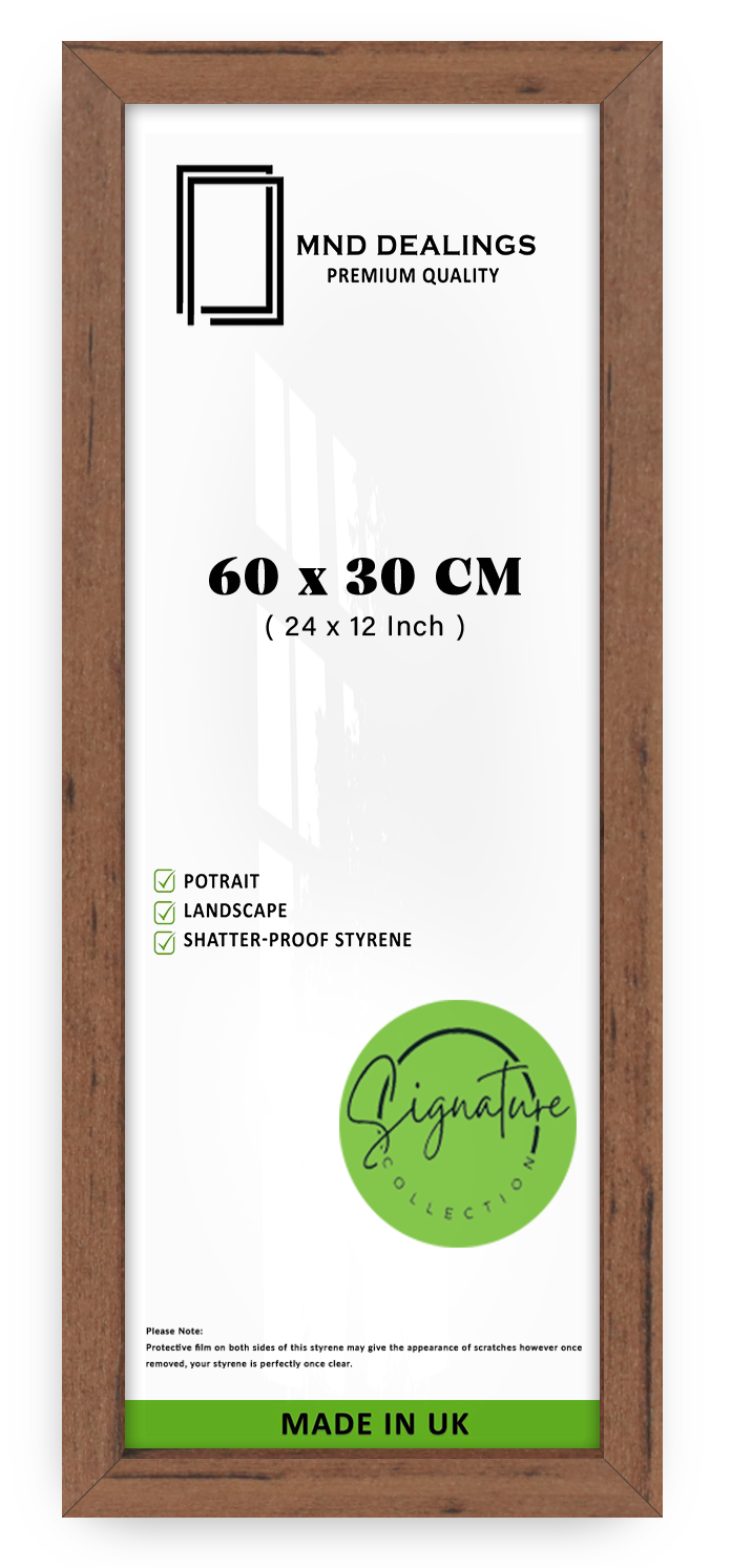 ( 60 x 30 CM ) / 24 x 12 Inch | Art Frames - MDF
 -  [ Walnut ]