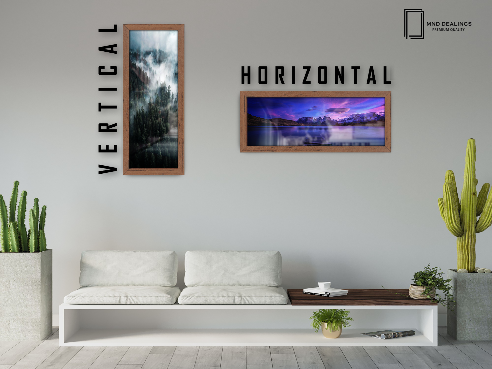 ( 60 x 30 CM ) / 24 x 12 Inch | Art Frames - MDF
 -  [ Walnut ]