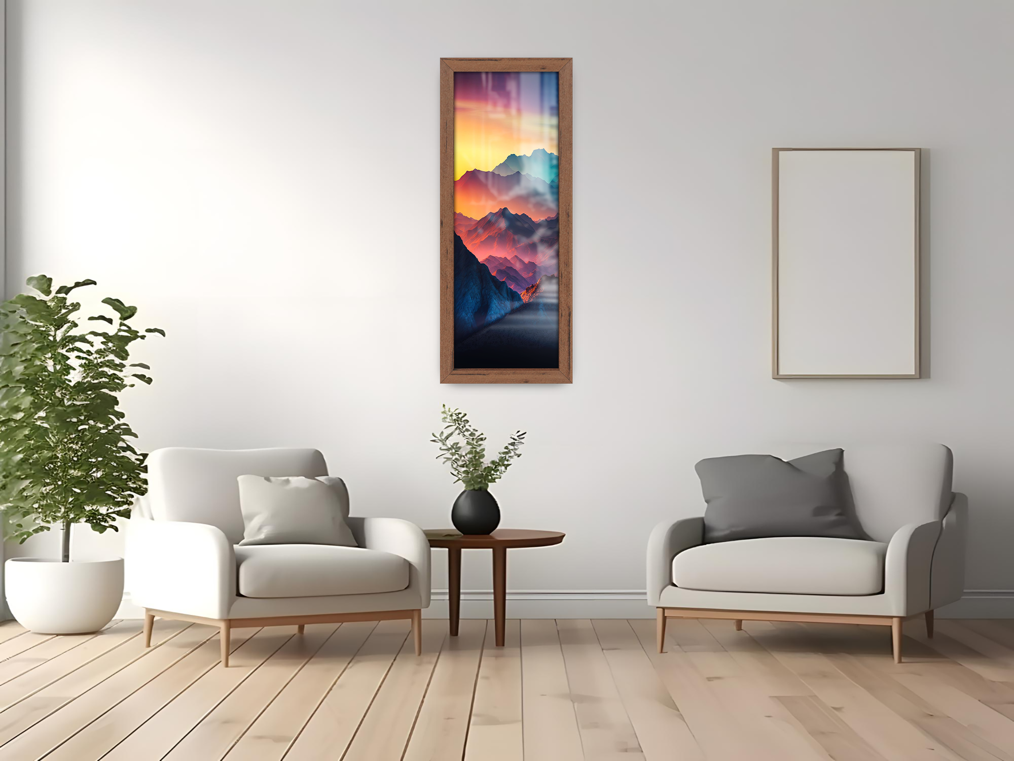 ( 60 x 30 CM ) / 24 x 12 Inch | Art Frames - MDF
 -  [ Walnut ]