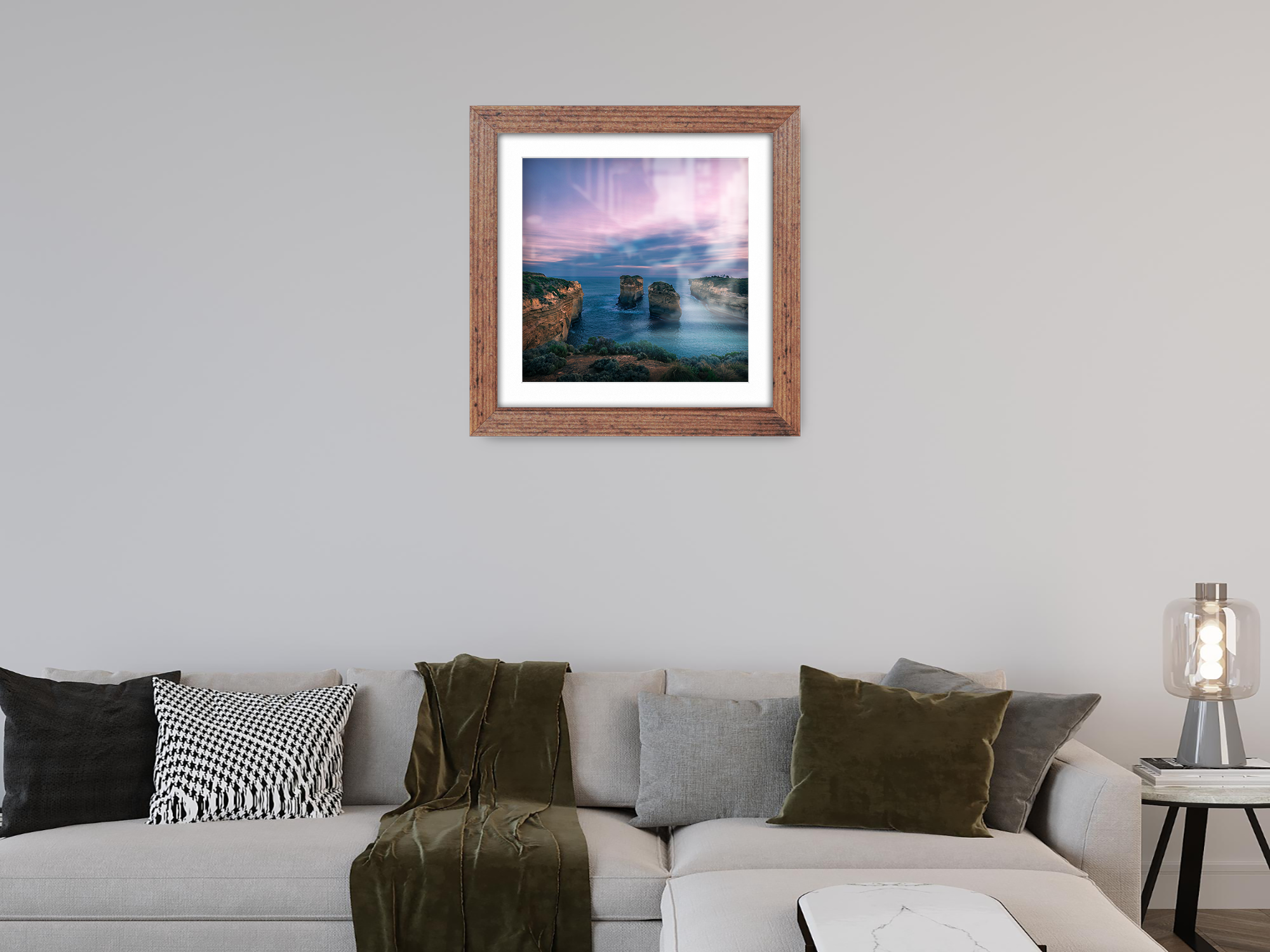 ( 60 x 60 Cm ) / 24 x 24 Inch with 50 x 50 Cm White Mount Display Frame - MDF