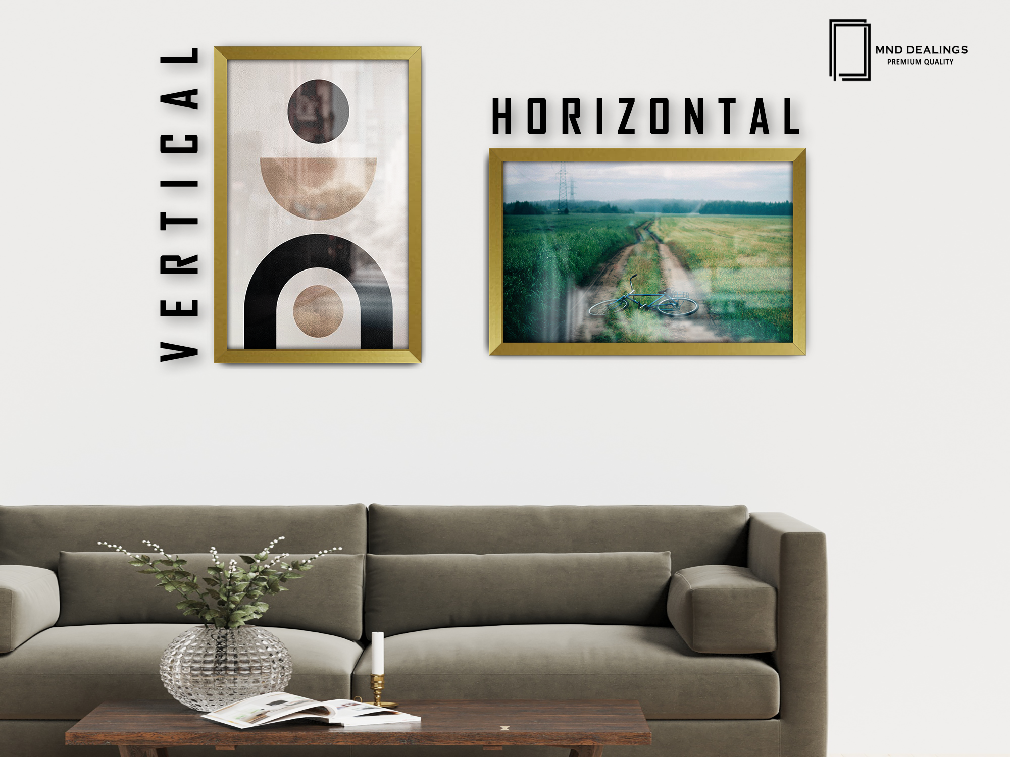 ( 60 x 70 CM ) / 28 x 24 Inch  |  Art Frames - MDF
 -  [ Gold ]