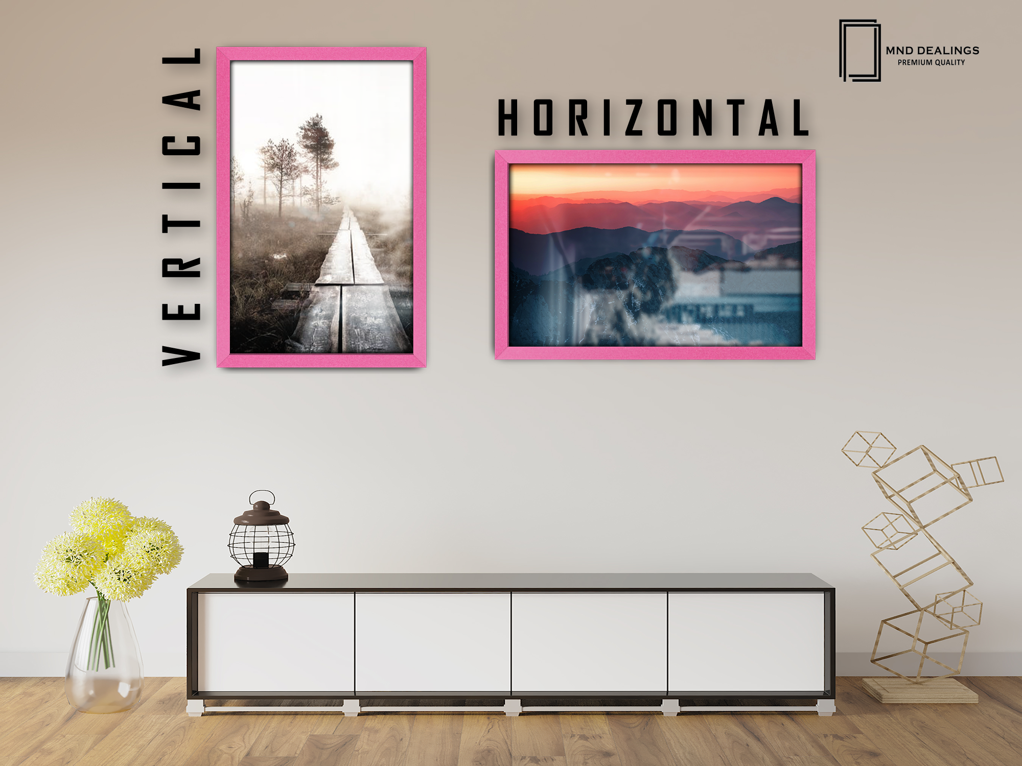 ( 60 x 70 CM ) / 28 x 24 Inch  |  Frames - MDF
 -  [ Pink ]