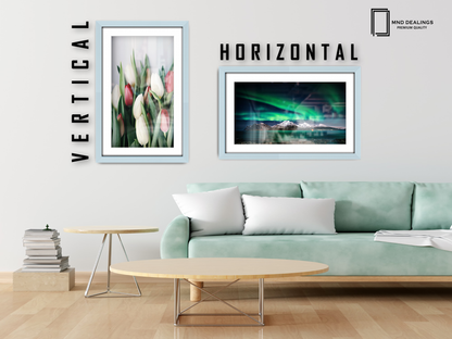 ( 60 x 70 cm ) / 28 x 24 Inch with 60 x 50 cm White Mount Frames - MDF