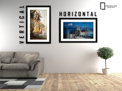 ( 60 x 70 cm ) / 28 x 24 Inch with 60 x 50 cm White Mount Frames - MDF
