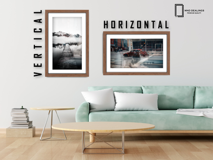 ( 60 x 70 cm ) / 28 x 24 Inch with 60 x 50 cm White Mount Frames - MDF