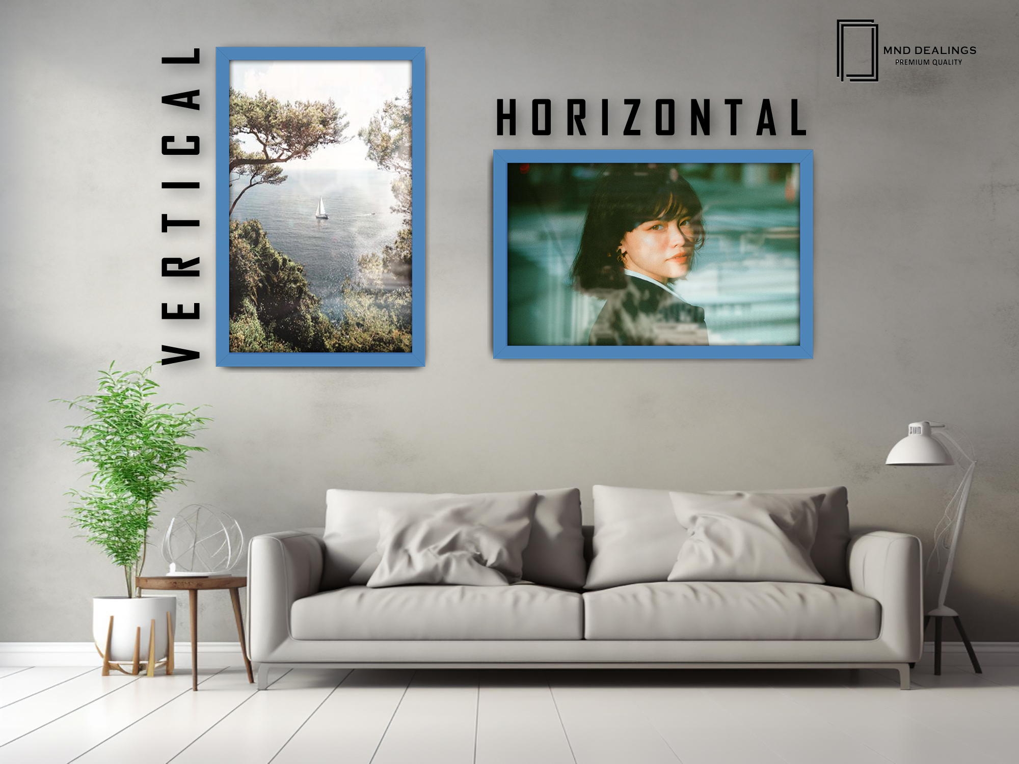 ( 60 x 80 CM ) / 32x 24 Inch  |  Frames - MDF
 -  [ Blue ]