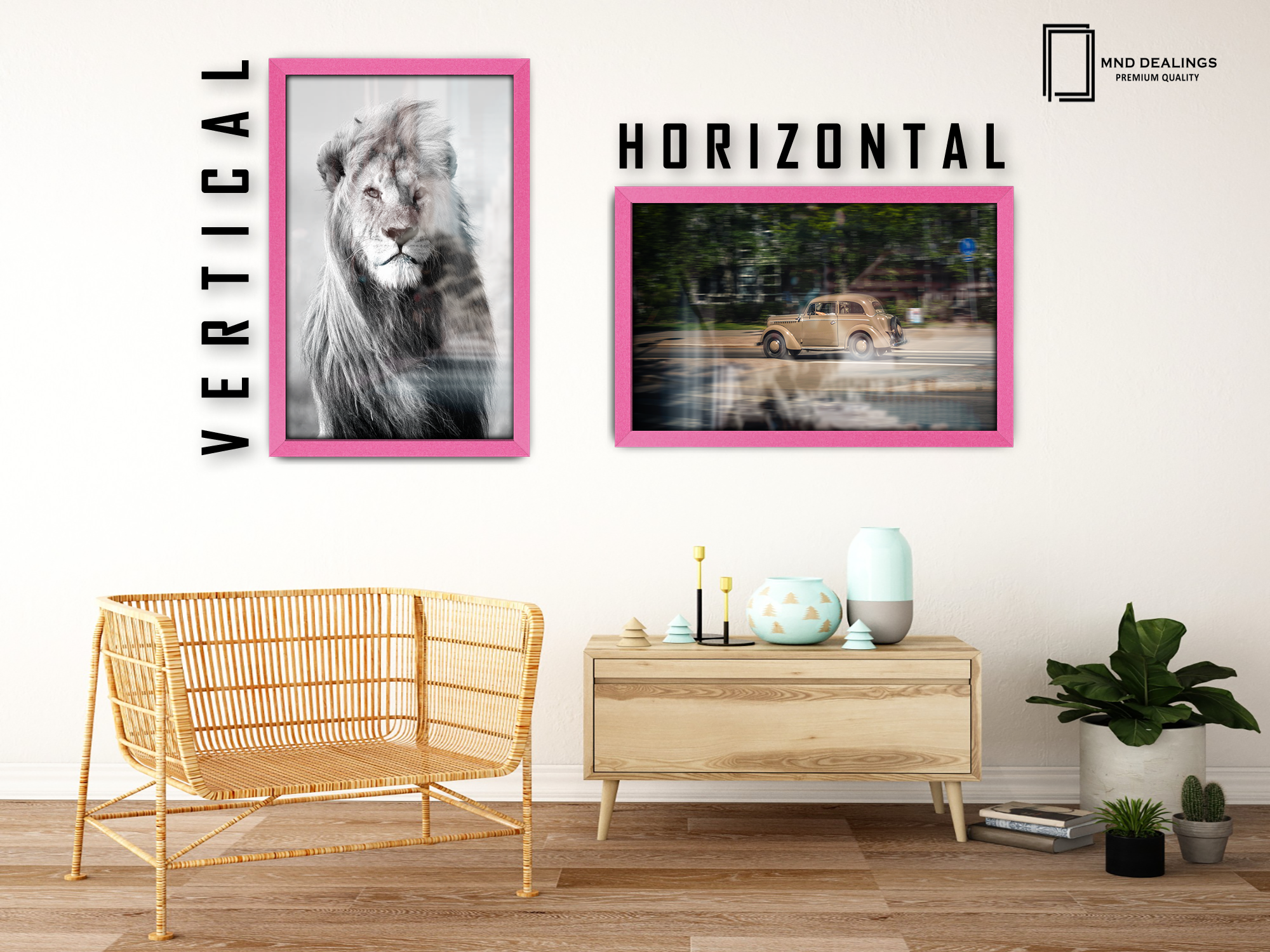 ( 60 x 80 CM ) / 32x 24 Inch  |  Poster Frames - MDF
 -  [ Pink ]