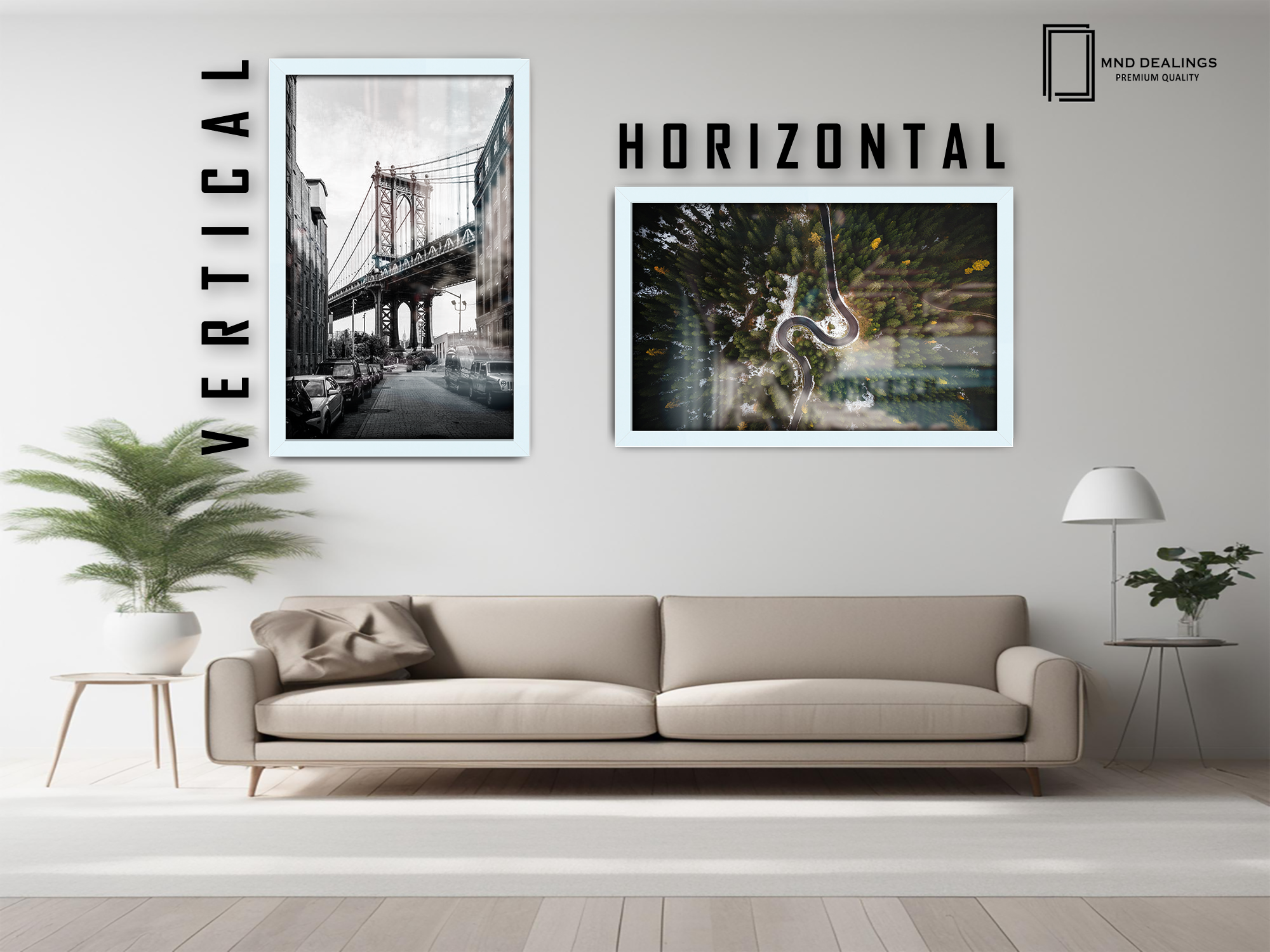 ( 60 x 80 CM ) / 32x 24 Inch  |  Frames - MDF
 -  [ White ]