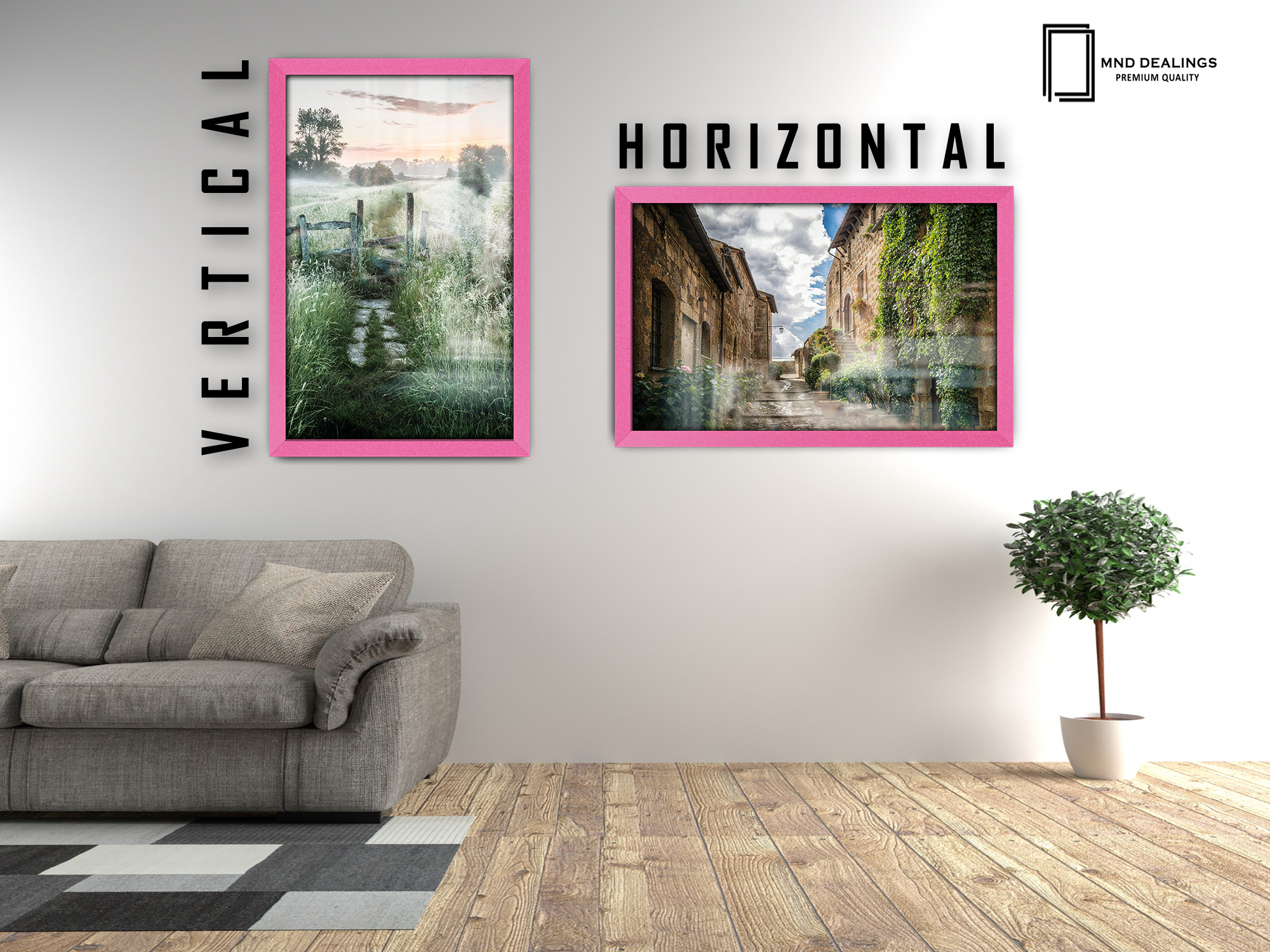 ( 60 x 85 CM ) / 34 x 24 Inch  |  Frames - MDF
 -  [ Pink ]