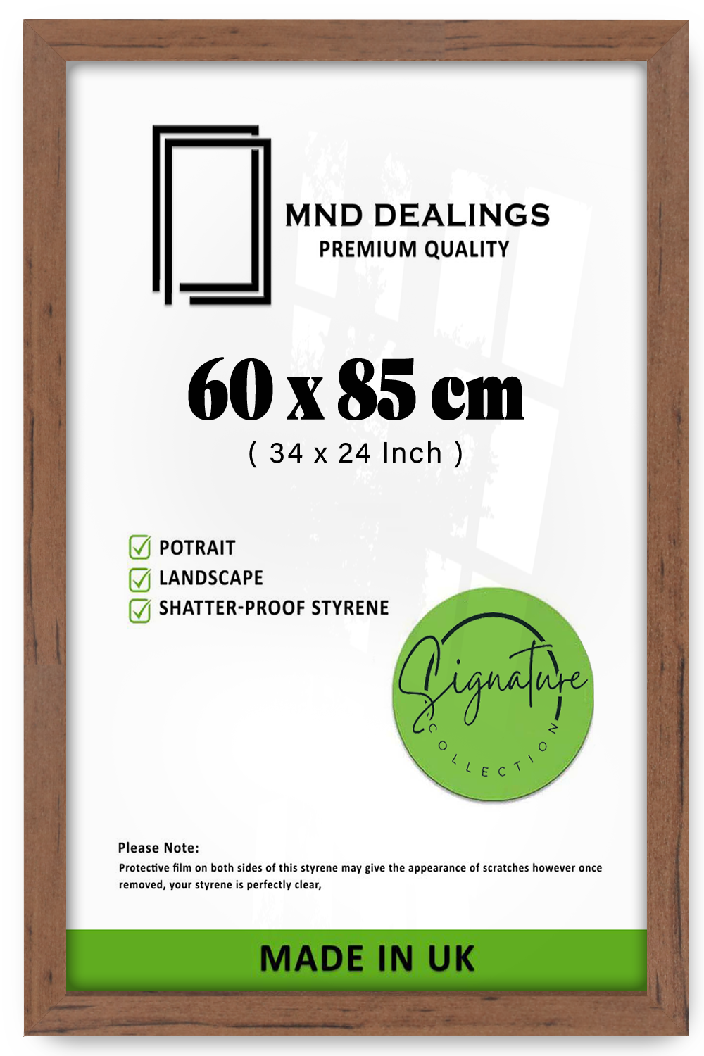 ( 60 x 85 CM ) / 34 x 24 Inch  |  Display Frame - MDF
 -  [ Walnut ]