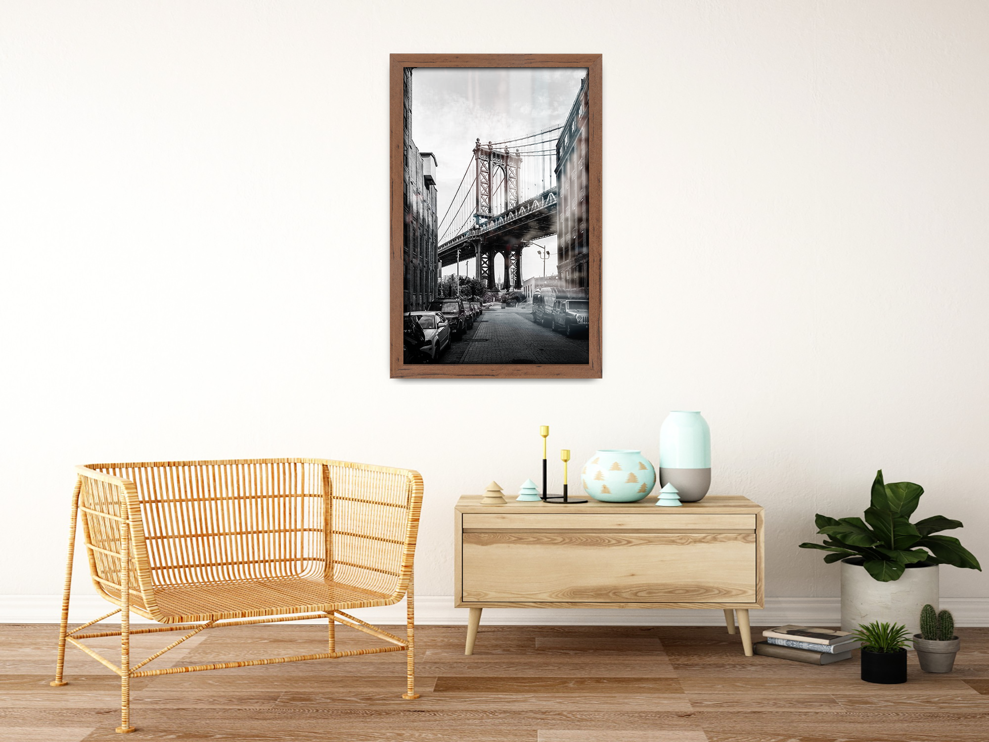 ( 60 x 85 CM ) / 34 x 24 Inch  |  Display Frame - MDF
 -  [ Walnut ]